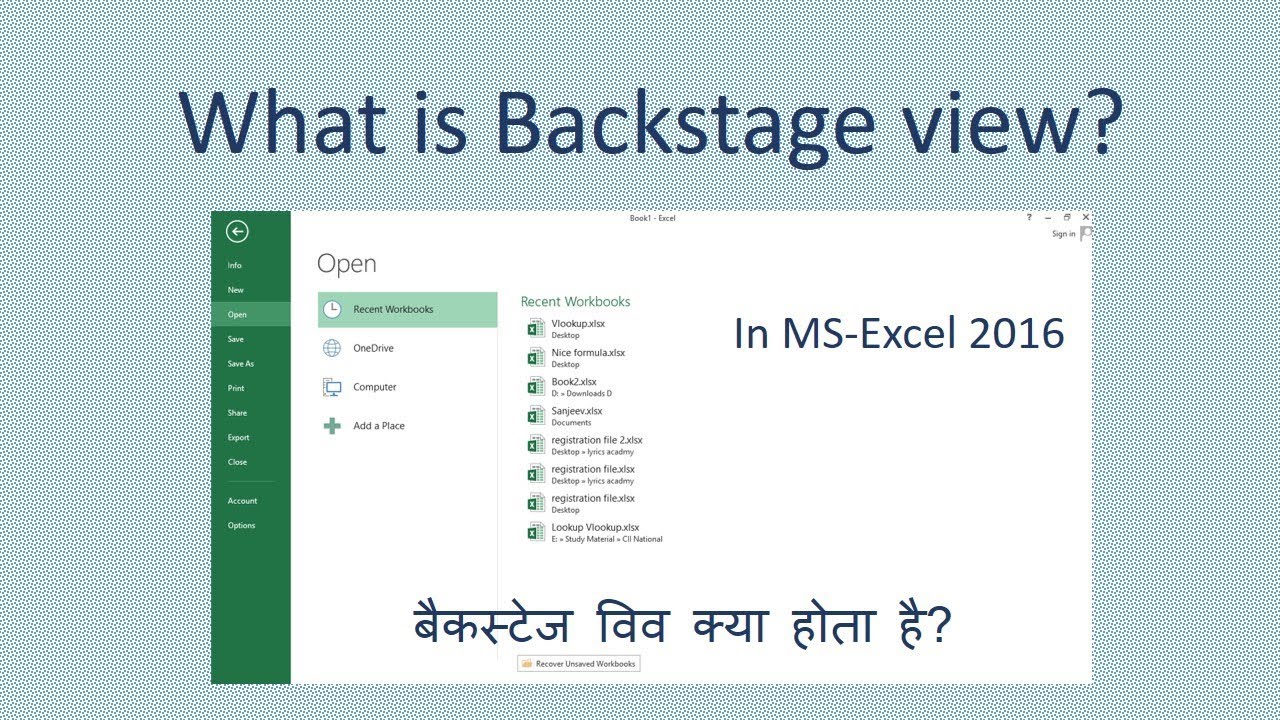  Update What is Backstage view?