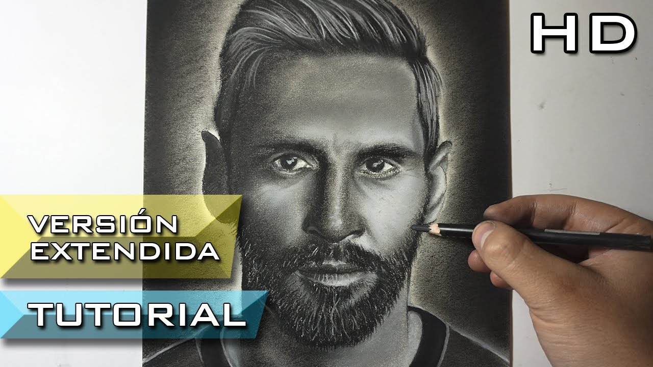 Cómo Dibujar a Lionel Messi a Lápiz Carboncillo - Versión Extendida Paso a  Paso - Tutorial de Dibujo - thptnganamst.edu.vn