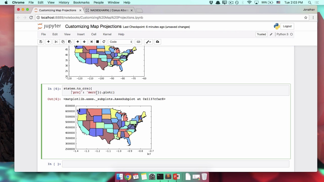 Customizing map projections in geopandas - YouTube