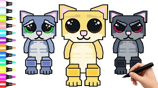 Como Dibujar LOS MI GATITOS -  Steal a Brainrot ROBLOX