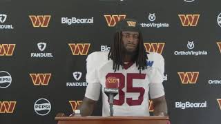 LIVE: TE Chig Okonkwo Speaks To The Media After The First Padded Practice | Washington Commanders