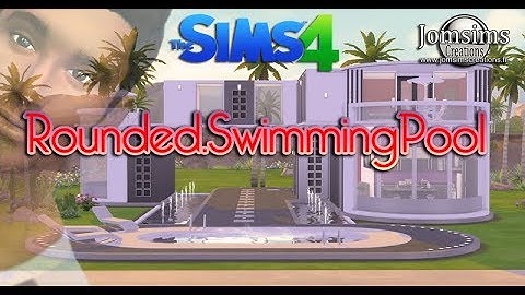 Jomsimscreations the sims 4 Rounded swimming pool house