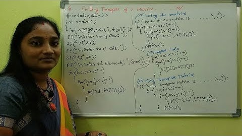 C Language ||Arrays in C ||Part-14: Finding Transpose of a Matrix ||Telugu Scit Tutorial
