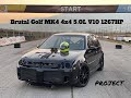 Brutal project vw golf mk4 4x4 50l v10 1267hp twin turbo  swap engine audi rs6 tfsi v10 vory tdi