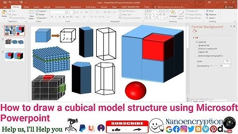 How to draw a cubical model structure using Microsoft Powerpoint