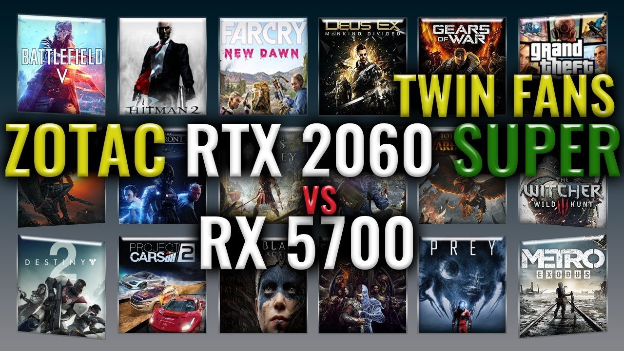 ZOTAC RTX 2060 SUPER TWIN FAN vs RX 5700 Benchmarks | Gaming | 59 tests