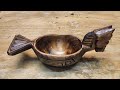 Деревянная чаша Пегас из ольхи. Этно Солонка / Wooden bowl "Pegasus" of alder. Ethno salt shaker