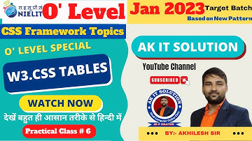 #6 CSS Framework || W3.CSS table || striped table || table as card || Hoverable Table || Color table