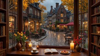 Cozy Autumn Café in the Rain 🍂 Soothing Jazz & Soft Rain Sounds for Study, Work & Relaxation