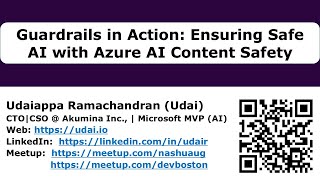Guardrails in Action - Ensuring Safe AI with Azure AI Content Safety by Udaiappa Ramachandran