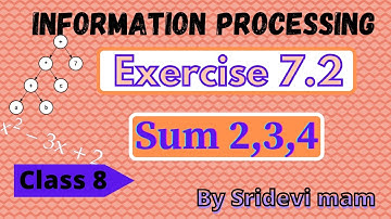 TN 8th ch 7 information processing exercise 7.2 sum 2,3,4 explained by Sridevi Mam