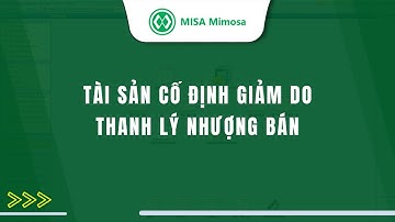 Tài sản cố định giảm do thanh lý nhượng bán | MISA Mimosa Online