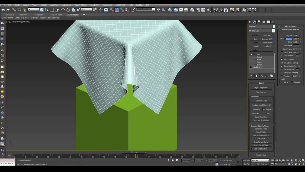 3ds max tutorial - cloth simulation (tablecloth) - YouTube
