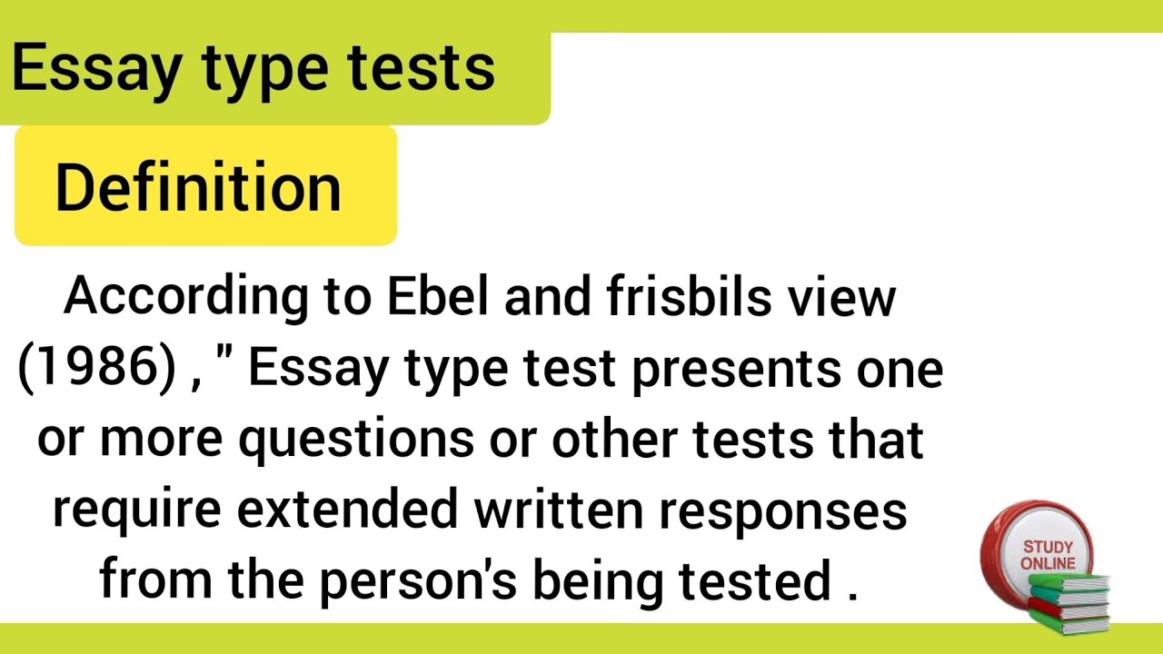 essay type test item definition