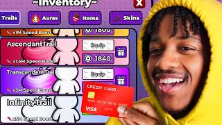 SPENDING $100,000 FOR EVERY TRAIL IN ROBLOX +1 SPEED KEYBOARD ESCAPE