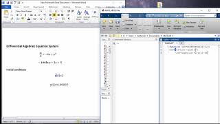 How To Solve a Differential Algebraic Equation System Using Matlab