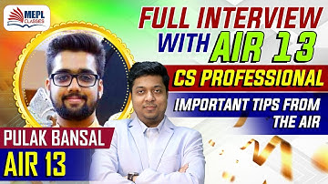 Full Interview With AIR 13 CS Professional - Tips From AIR | Mohit Agarwal