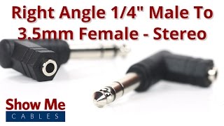 Right Angle 1/4" Male To 3.5mm Female Adapter - Stereo #894