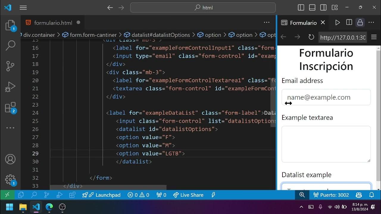 Formulario con getbootstrap youtube
