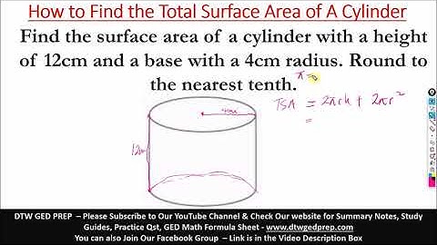 How to find the Surface Area of A Cylinder - GED Math Test Crash Course