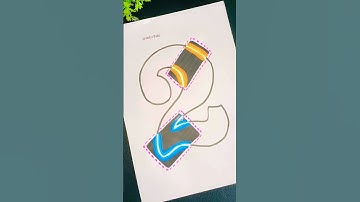 🔢 Number “2” Neon Glow ✨ #trending #numbers #art #shorts #youtubeshorts #123 #fun #funny