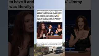 Millie Bobby Brown gifted Jimmy Fallon Eleven's bracelet, calling him a father figure, leaving