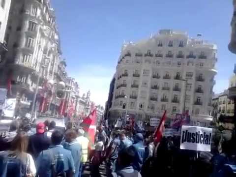 Protesta trabajadores de Movistar.