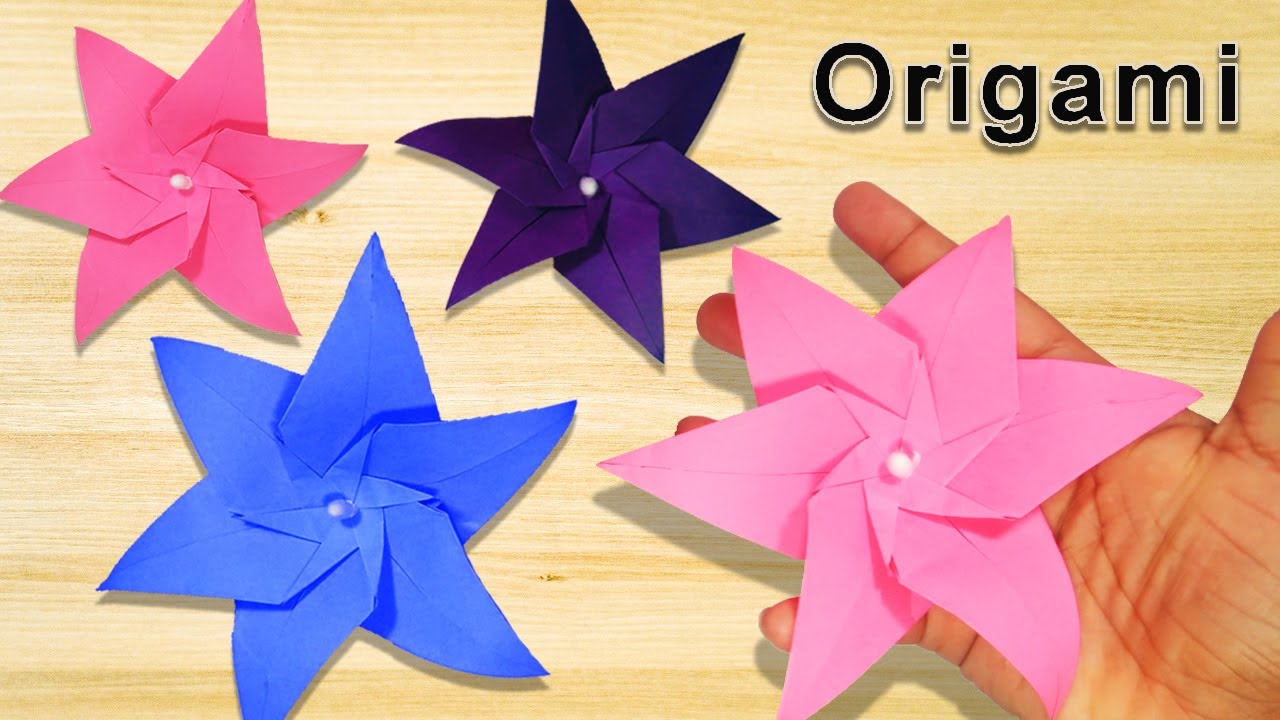 Easy Origami Flower Step by Step easy Origami Flower for Kids YouTube