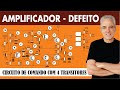 AMPLIFICADOR DE POTÊNCIA CLASSE AB e CIRCUITO DE COMANDO COM 4 TRANSISTORES COM DEFEITO