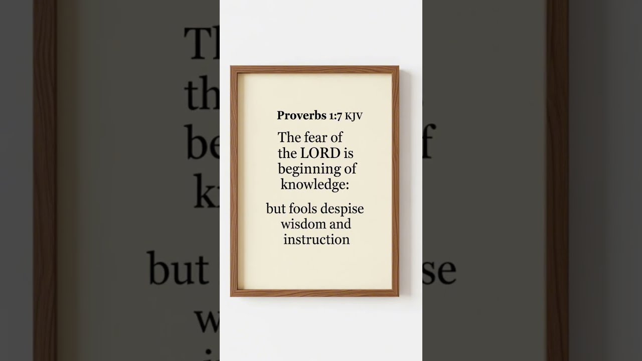 Proverbs 1 7 KJV Proverbs17 Bibleverse Bible Truth Faith Love Jesus God Short