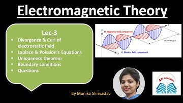 EMT Lec 3 | Divegence and Curl of Electric field | Laplace and Poission