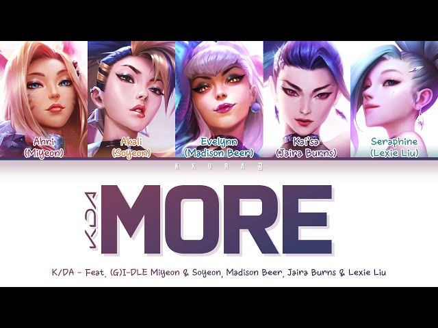 K/DA - MORE (Feat. Madison Beer, (G)I-DLE Miyeon & Soyeon, Jaira Burns, Lexie Liu) (Han/Rom/Eng/가사) class=