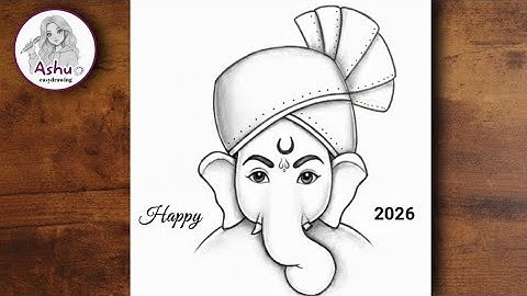 Very Easy Ganpati Drawing l Goddrawing l Ganesh Drawing for beginners l bal Ganesha drawing l Chitra