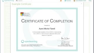 How to create an e-certificate for your Open Learning course How to create an e-certificate for your Open Learning course