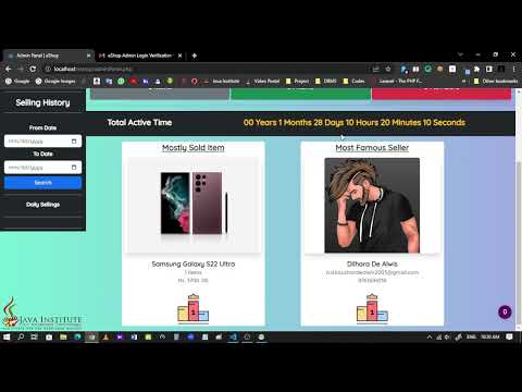 Web Task 42 | Admin Panel 2 | 1st Year | Semester 01 | Java Institute | Dilhara De Alwis
