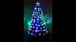 120Cm Snowy Christmas Tree With Multi Colour Leds And Fiber Optic