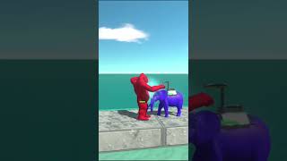 Red Goro vs Blue Rocket Ellie Epic Battle! ARBS #shorts