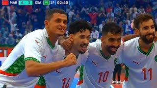 ملخص مبارة المغرب والسعودية(6-3)للفوتسال جميع أهداف المبارة🇲🇦🔥