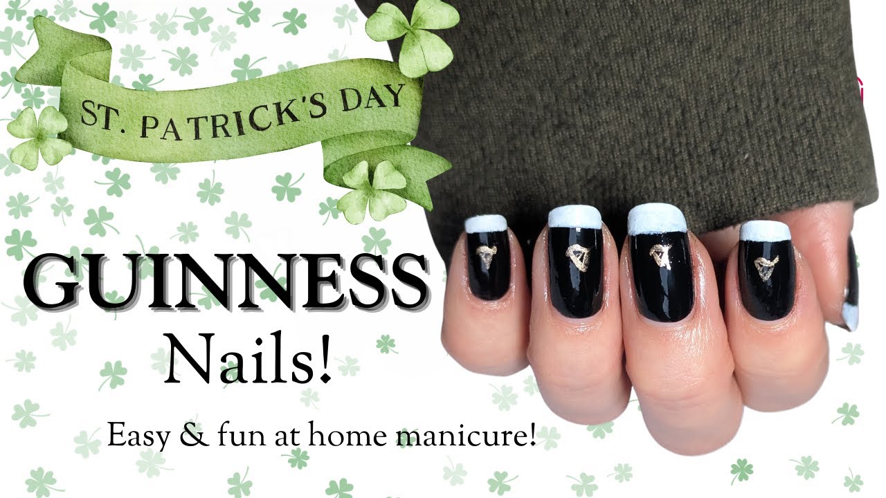 St Patricks Day Nails - GUINNESS Nail Art!