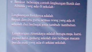 pelajaran PLH kelas 3 Pelestarian Lingkungan Hidup Lingkungan Biotik dan Abiotik