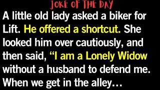 😂 joke of the day | A little old lady asked a biker for Lift. He offered a shortcut. #jokeoftheday