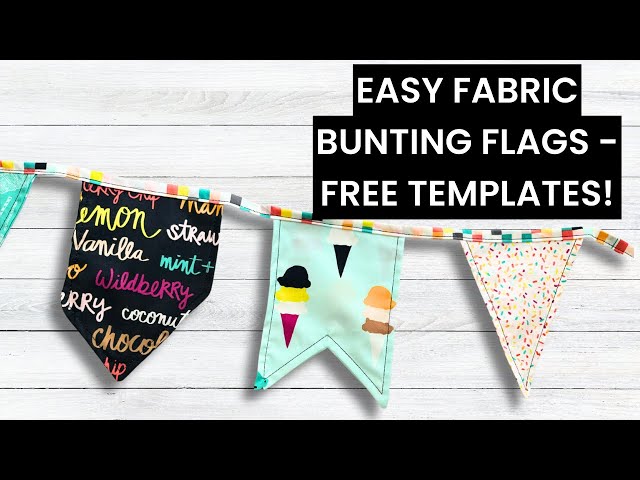 Easy Sew DIY Fabric Bunting Garland with FREE printable template - YouTube easy-sew-diy-fabric-bunting-garland-with-free-printable-template-youtube