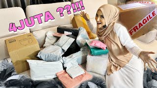 UNBOXING BARANG SHOPEE . AKU HABIS 4JUTA !! RISS TERKEJUT !!