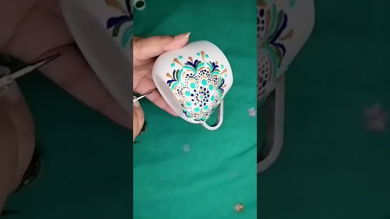 Easy mandala dot art on mug | Mandala dot art 