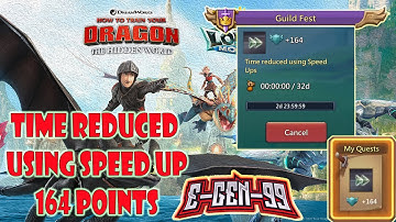 guild fest quest time reduced using speed ups 164 points