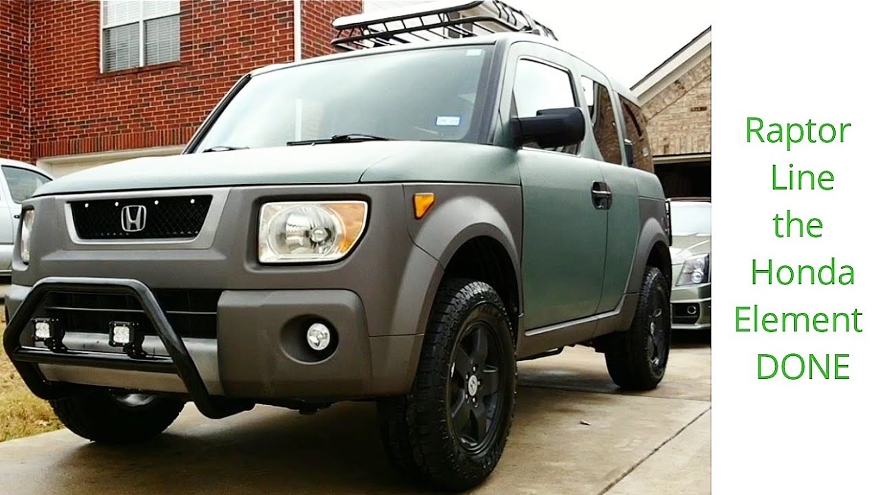Paint the Honda Element with Raptor liner also with OEM color#honda#element...