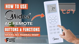 How to Use: Midea AC Remote Buttons & Functions | Heat Pump Remote Guide | Model No. RG66A1/BGEF