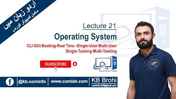 Lec. 21. Operating System | in Urdu / Hindi  | KB Brohi