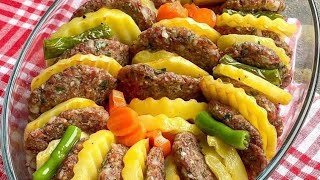 İFTARA BUGÜN NE PİŞİRSEM DİYENLERE EN KOLAYINDAN YEMEK TARİFİ/Fırında sebzeli köfte tarifi/yemek