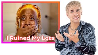 Hairdresser reacts to people dying their locs and it going terribly wrong